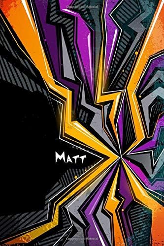 Matt: Personalized Journal | Custom Name Journal – Personalized Name Journal - Journal for Boys - 6 x 9 Sized, 110 Pages - Personalized Journal for ... Name Notebook - Purple, Yellow & Black Cover Paperback – 27 Aug 2019
