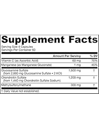 Sumplemento Jarrow Formulas glucosamina, condroitina y MSM, GCM240, 1, 1
