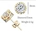 Fashion Crown 18k Gold Plated Earrings Women Brincos De Prata Men Sterling Silver Crystal Jewerly Double Stud Earrings By Taoqiao (Gold)