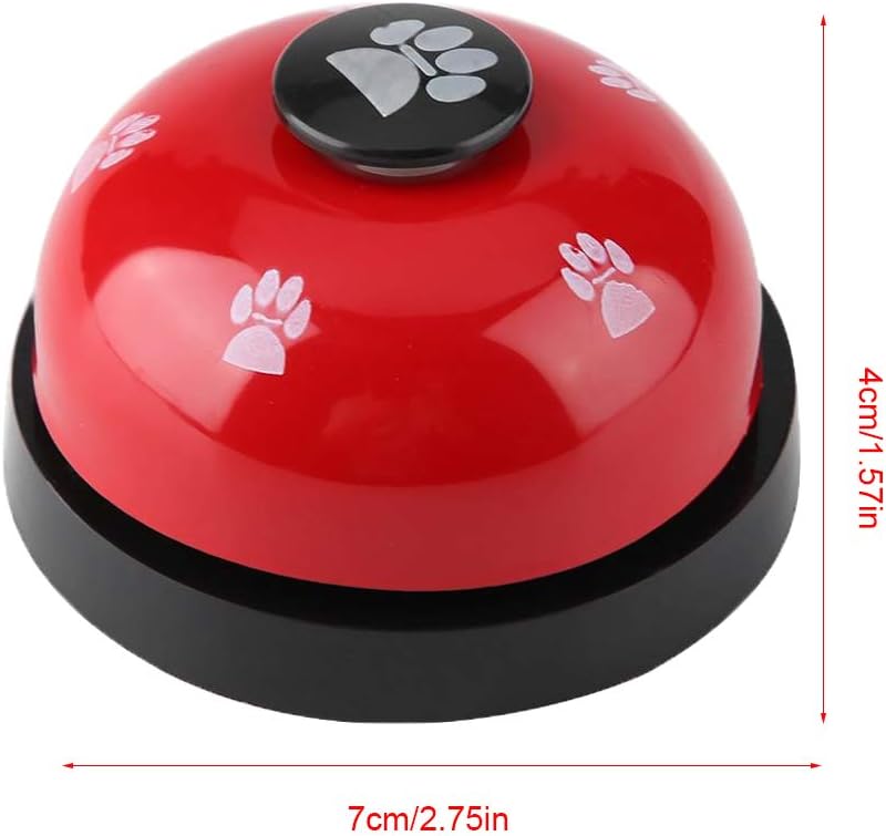Smandy Dog Door Bell and Press Bell Pet Training Press Bell Iron Sturdy Pet Bell Desk Bell Call Bell for Dog Toilet Training Bell Interaction Bell (Red) - Image 3