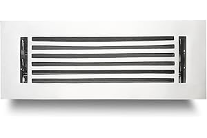 Prima Decorative Cast Aluminium Floor Register/Vent Cover : 3"x10" with Damper for Floors, Walls & Ceilings, Paintable, Moder