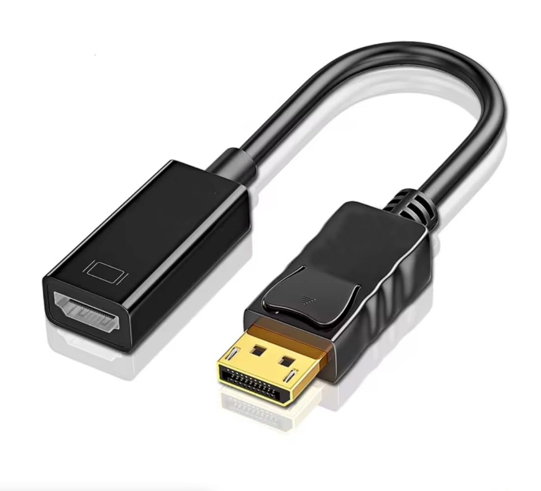 iCables DisplayPort to HDMI Adapter - DisplayPort (Male) to HDMI (Female) Converter with Audio for Lenovo, Dell, HP, Asus and more (DP to HDMI)