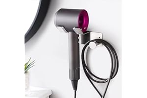 BANJEKT Hair Dryer Holder Hair Dryer Holder Wall Mounted, Self Adhesive SUS304 Blow Dryer Holder Compatible for Dyson Hair Dryer Holder