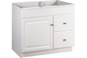 Design House 597229 Wyndham Unassembled 1-Door 2-Drawer Bathroom Vanity Without Top, 36 Inch, White