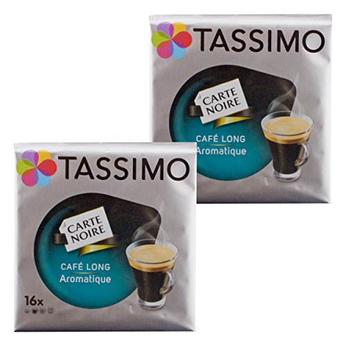 Tassimo Carte Noire Cafe Long Aromatique, Pack of 2, 2 x 16 T-Discs