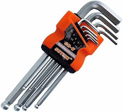 9 Pcs L-Shape Hex Key Repair Tools Powerful Type Allen Wrench Set High Chrome Vanadium Steel Middle Ball Head An Allen Key ZK122 As Pic