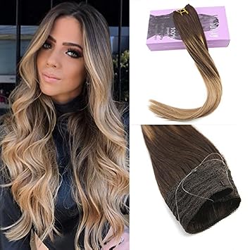 Amazon.com : VeSunny 15inch Halo Hair Extensions Human Hair Color #15 ... Amazon.com : VeSunny 15inch Halo Hair Extensions Human Hair Color #15 ...