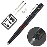 Aotedor Tactical Pen Self Defense Tool and Window Breaker Multi-Tool Survival Pen with Led Flashlight - Black
