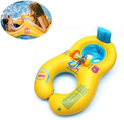Safe Floater, Mother and Baby Swimming Ring with Kids Seat Double Person Swimming Circle Baby Safety Float Seat Pool Toy