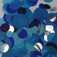 picwrap Confetti Circles 4 Different Sizes of Circles Dots Dots Table Confetti 4 Blues and Silver
