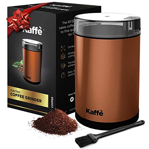 KF2030 Electric Coffee Grinder by Kaffe - 3oz Capacity with Easy On/Off Button. Cleaning Brush Included! (Copper) - Thumbnail 7