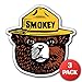 SMOKEY THE BEAR - [CUSTOMI] Firefighting Wildlife Decal Sticker for Car Truck Macbook Laptop Air Pro Vinyl (3 Pack)
