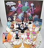 Disney Vampirina Deluxe Cake Toppers Cupcake Decorations Set of 14 with 12 Figures and 2 Fun Stickers Featuring Family, Friends, Wolfie, Demi the Ghost and More!