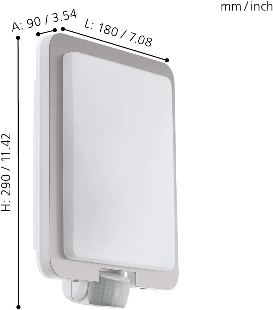 EGLO 97218 MUSSOTTO Exterior Wall Light in Stainless Steel, Stainless Steel, White - Image 4