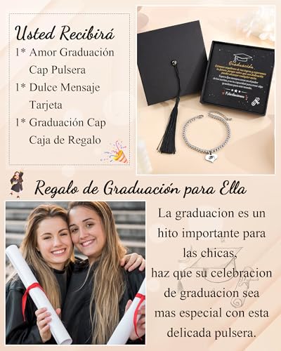 SUNSH Gifts for Graduation, Gifts for Women, Graduation Bracelet Ladies, Graduation Bracelet Women, Graduation/Christmas/Adult/Encouragement Gift for Daughter/Sister/Granddaughter