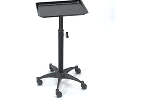 HYTOBP Black Salon Tray on Wheels, Adjustable Salon Service Rolling Salon Tray Hairstylist with Wheels-Color Tray for Hair Salon.