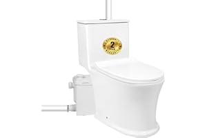 FLODREAM 800 Watt Upflush Toilet with Macerator Pump For Basement, Macerating Toilet for Bathroom, Powerful & Quiet Dual-Flush Elongated One-Piece Toilet, Glazed Surface, 36FT Up Pumping