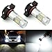 JDM ASTAR 2520 Lumens Extremely Bright PX Chips 5202 5201 LED Fog Light Bulbs with Projector for DRL or Fog Lights, Xenon White