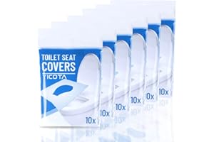Disposable Toilet Seat Cover, 6 Packs Set of Total 60 Sheets Portable Potty Seat Covers Toilet Seat Covers for Kids, Toddlers