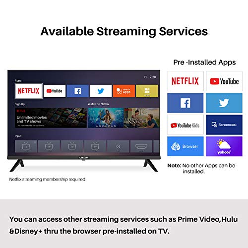 Caixun 32 Inch Smart TV EC32S1N 720p Flat Screen LED Television Built