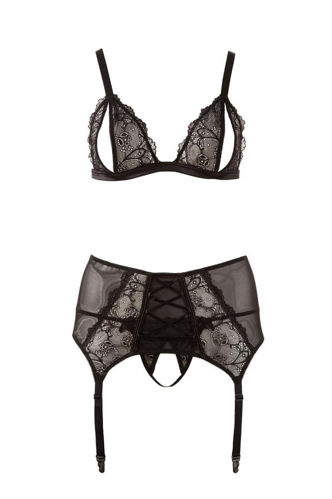 Cottelli Collection 4X-Large Suspender Bra Set for Plus Size