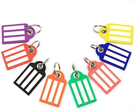 TravelHY Keychain Luggage Tags Extra Wide Lines Ultra Durable PVC Pack of 8