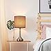 HAITRAL Table Lamps Set of 2 - Vintage Nightstand Lamps, Small Bedside Desk Lamps for Bedroom, Living Room, College Dorm, Kids Room with Metal Base and Fabric Lamp Shade - Dark Red (HT-BTL06-2R)