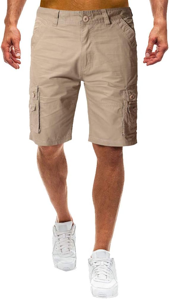 Men Short Pants Cargo,2020 Summer Casual Cotton Sport Joggers Relaxed Fit Fitness Athletic Breathable for Work Shorts