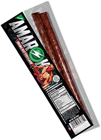 Amarok 100% Premium Grass-Fed Beef Sticks - Spirit Fire Flavor (1-box, 12 packages - 24 sticks)