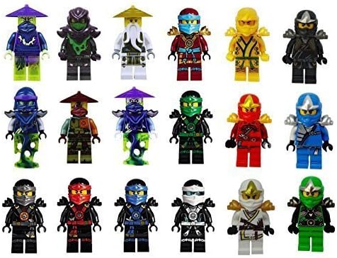 Threetush Ninjago Building Blocks Toys Minifigures Kids Set 18 Minifigures with Accessories (nindja-24)