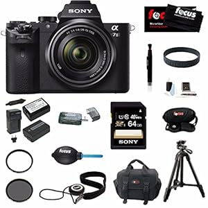 Sony Alpha a7II Interchangeable Digital Lens Camera w/ 28-70mm Lens plus 64GB Deluxe Accessory Bundle