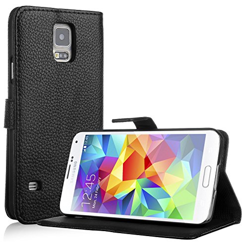 Galaxy s5 case, Iwotou Samsung Galaxy s5 case, Flip Leather Wallet Case with Magnetic Closure and Credit Card Holder for Samsung Galaxy S5 SM-G900(AT&T T-Mobile Verizon Sprint US Cellular)