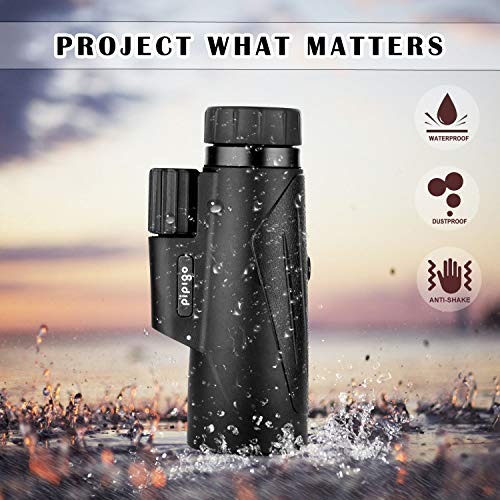 Monocular Telescope 12X50 High Power BAK4 Prism FMC Monocular with Smartphone Adaptor Tripod Waterproof Fog-Proof Shockproof Scope Carry Bag Compact for Adult Bird Watching Camping Hiking Hunting