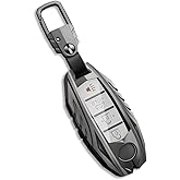 YONUFI for Nissan Key Fob Cover Smart Key Case Holder Protector Compatible for Titan Pathfinder Frontier Rogue Altima Kicks Murano Armada Maxima (JNS-Gray)