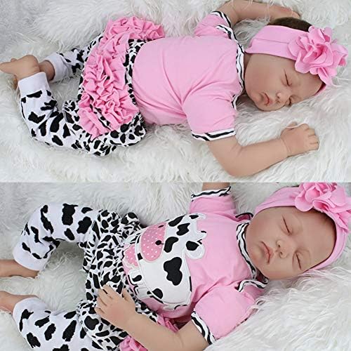 Connoworld NPK Reborn Baby Dolls Full Body 22 inch Reborn Baby Doll Vinyl Silicone Lifelike Toy Girl for Children AccompanyBirthday Gift Set Bath Playmates Pretend Mommy Toy for Kids