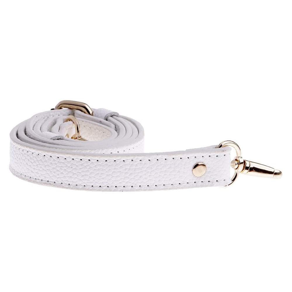 POFET 110-130cm Adjustable Genuine Leather Handbags Shoulder Bag Strap Handle Replacement Bag Accessories - White — image 1