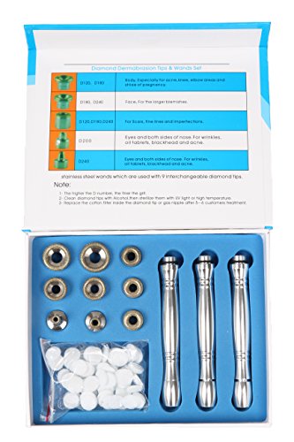 MAKARTT Diamond Microdermabrasion Accessories Replacement Set with Stainless Steel Tips
