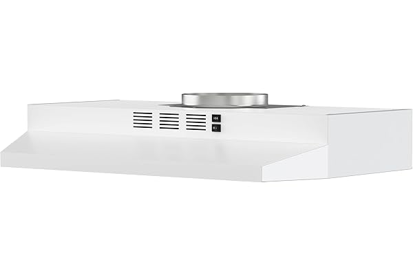 FIREGAS Range Hood 30 inch Under Cabinet, Kitchen Hood with 2 Speed Exhaust Fan,Ducted/Ductless Convertible, Rocker Button Control,300 CFM, White Stove Hood Vent Aluminum Filter Included