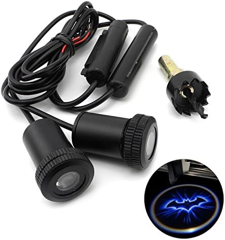 iNewcow Cold Blue Bat Batman Car Door LED Projector Light Courtesy Welcome Logo Light Shadow Ghost Laser Lamp With Gift Card (1 Pair)