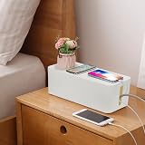 SMRONAR Cable Tidy Box 2 Set White ABS Large Organizer for Desk Wire Management view 7