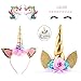 DaisyFormals Unicorn Cake Topper Set with Shiny Gold Unicorn Headband, Unicorn Party Supplies for Birthday Party, Baby Shower, Unicorn Party Decoration with 2 Free Unicorn Balloons