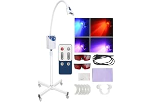 FENCIA 4 Color Teeth Whitening Machine LED Light, Mobile Dental Teeth Whitening Lamp Bleaching, Cold Light Tooth Whitener with Remote Control