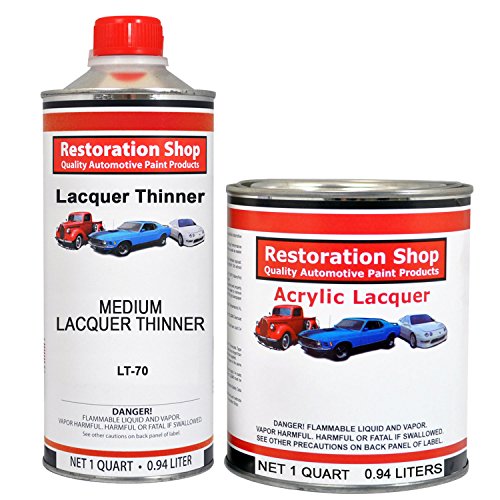 PERFORMANCE BRIGHT WHITE Acrylic Lacquer Single Stage Car Auto Paint Complete MEDIUM Quart Kit - Restoration Shop
