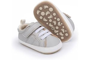 SABATUTU Baby Boys Girls Leather PRE-Walking Sneakers Toddler Anti-Slip Rubber Sole Infant Lightweight First Step Shoes