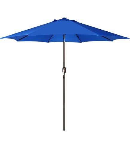 California Umbrella 9' Rd Sunbrella Aluminum Patio Umbrella, Crank Lift, Auto Tilt, Bronze Pole, Pacific Blue : Patio, Lawn & Garden