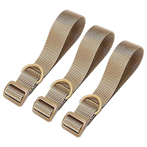 DriSubt 3pcs Adjustable Nylon Buttstock Sling Strap Attachment Sling Mount Adapter Kit Attach to Any Sling (1 Point Sling/ 2 Point Sling) for Rifle Airsoft Shotgun (Khaki)