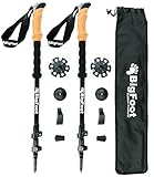 BigFoot Outdoor - Collapsible 100% Carbon Fiber UltraLight 4 Season Trekking Poles - Cork Grips