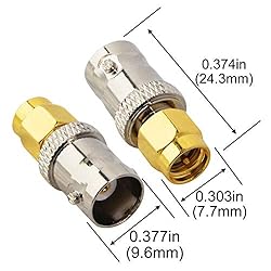 BOOBRIE BNC SMA Coax Connector SMA Male to BNC