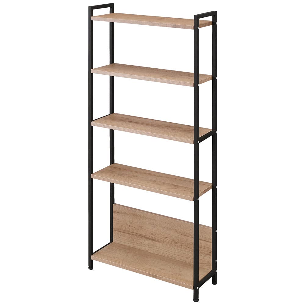 アイリスオーヤマ 本棚 オープンラック オープンシェルフ 木製 タンス 収納 ウッドチェスト幅53×奥行18.3×高さ119.5cm ウッドスリムラック WSR-523 ブラック/アッシュブラウン【HIROBIROシリーズ】商品画像