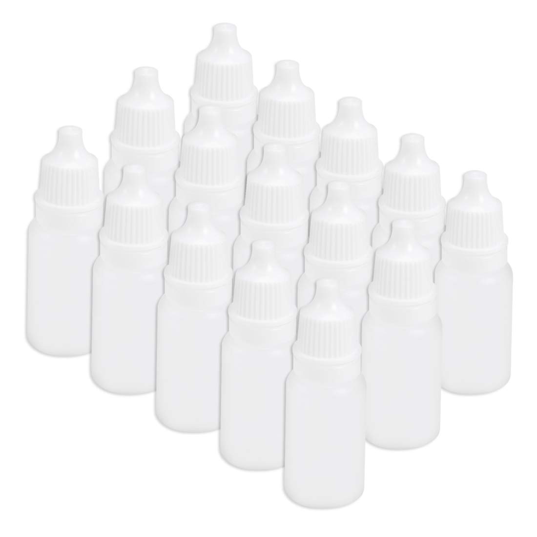 sourcing map Plastic Dropper Bottles, 10ml/0.34 oz Empty Squeezable Dropper Bottle with Cap, Pack of 15